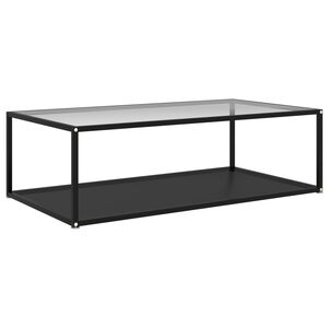 vidaXL Table basse Transparent et noir 120x60x35 cm Verre tremp&eacute;