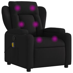 vidaXL Fauteuil inclinable de massage noir tissu
