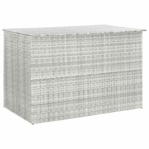 vidaXL Boîte de rangement de jardin gris clair 150x100x100 cm rotin