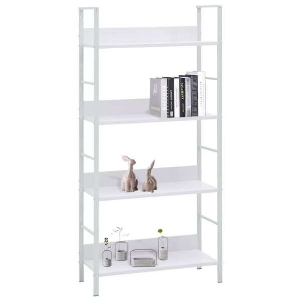 vidaXL Biblioth&egrave;que &agrave; 4 niveaux blanc 60x27,6x124,5 cm bois ing&eacute;nierie