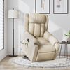 vidaXL Fauteuil inclinable de massage cr&egrave;me tissu