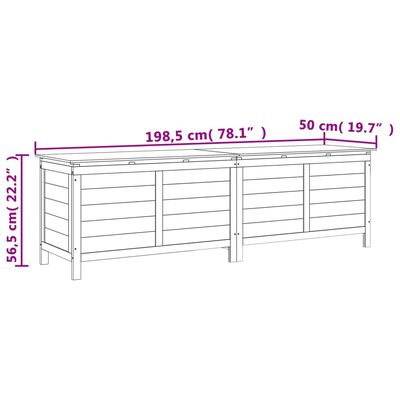 vidaXL Boîte de rangement de jardin blanc bois massif de sapin