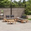 vidaXL Ensemble de canap&eacute; de jardin 3 pcs Marron et gris