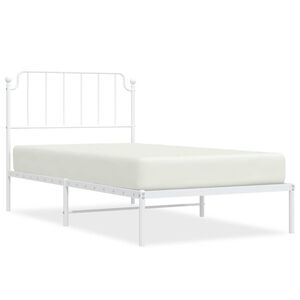 vidaXL Cadre de lit métal sans matelas et tête de lit blanc 100x200 cm