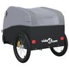 vidaXL Remorque de v&eacute;lo noir et gris 45 kg fer