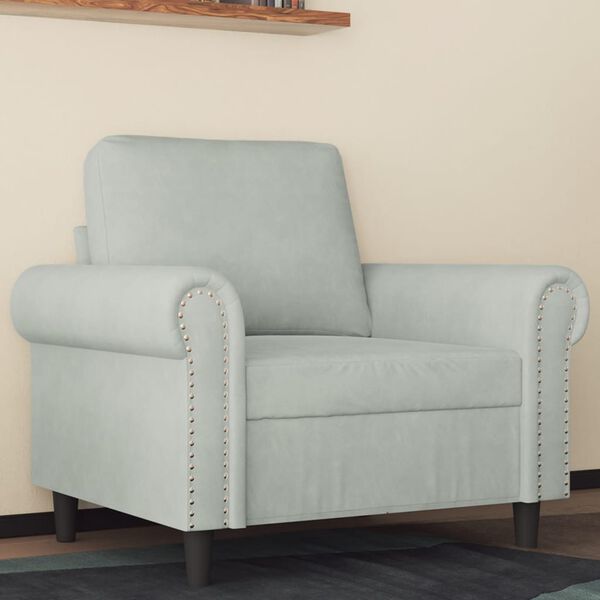 vidaXL Fauteuil Gris clair 60 cm Velours