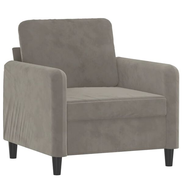 vidaXL Fauteuil Gris clair 60 cm Velours