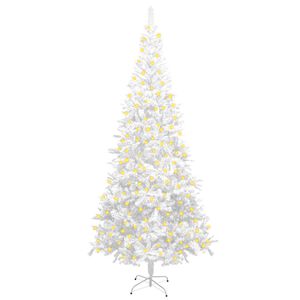 vidaXL Arbre de Noël artificiel pré-éclairé L 240 cm blanc
