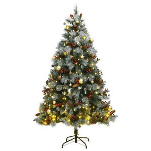 vidaXL Sapin de No&euml;l artificiel articul&eacute; 300 LED et boules 180 cm