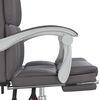 vidaXL Fauteuil inclinable de bureau Gris Similicuir