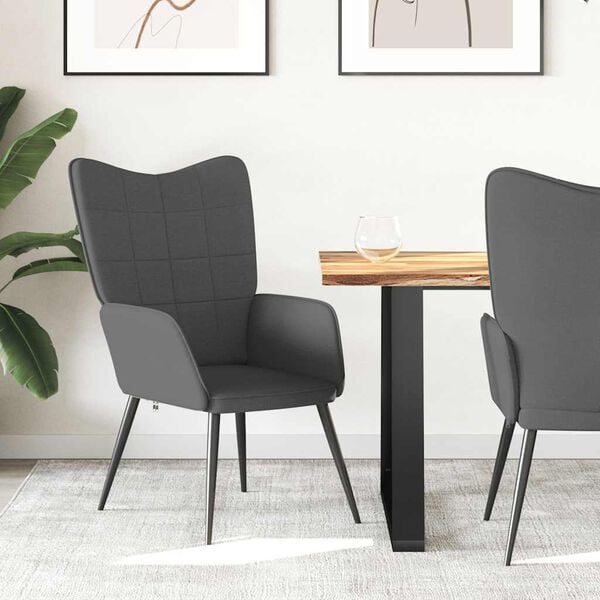 vidaXL Chaise de relaxation Gris fonc&eacute; Tissu