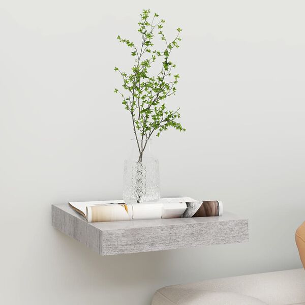 vidaXL &Eacute;tag&egrave;re murale flottante gris b&eacute;ton 23x23,5x3,8 cm MDF