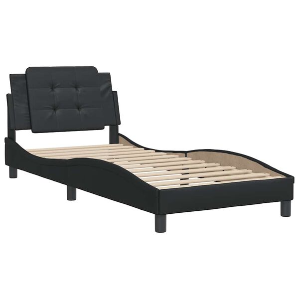vidaXL Cadre de lit sans matelas Zadar noir 100x190 cm similicuir