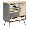 vidaXL Buffet Bois de manguier massif et acier 65x33x76 cm