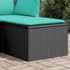 vidaXL Tabouret de jardin avec coussin noir 55x55x37 cm r&eacute;sine tress&eacute;e