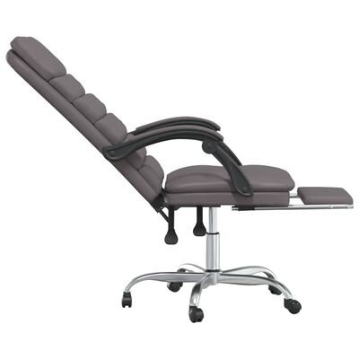 vidaXL Fauteuil de massage inclinable de bureau gris similicuir