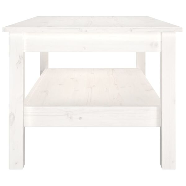 vidaXL Table basse Blanc 80x50x40 cm Bois massif de pin