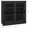 vidaXL Armoire &agrave; portes coulissantes avec jardini&egrave;re Anthracite Acier