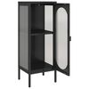 vidaXL Buffet noir 40x35x105 cm verre et acier