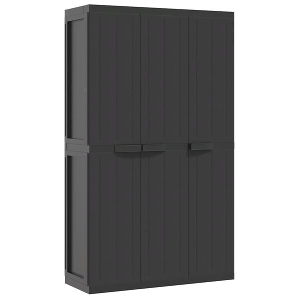 vidaXL Armoire de rangement d'extérieur noir 97x37x165 cm PP
