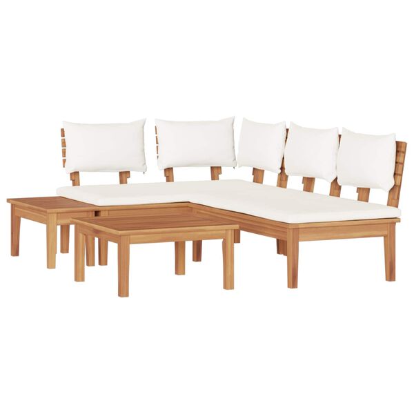 vidaXL Ensemble de canap&eacute; de jardin 4 pcs Marron et Cr&egrave;me