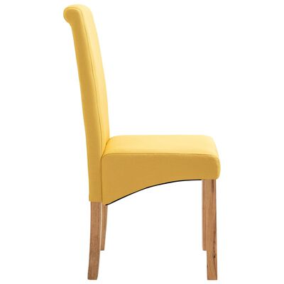 vidaXL Chaises à manger lot de 4 jaune tissu