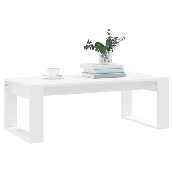 vidaXL Table basse blanc 102x50x35 cm bois d'ing&eacute;nierie