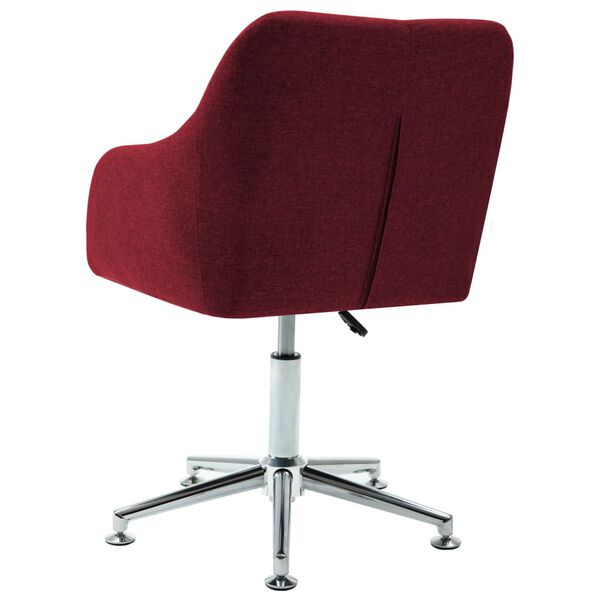 vidaXL Chaise pivotante &agrave; manger rouge bordeaux tissu