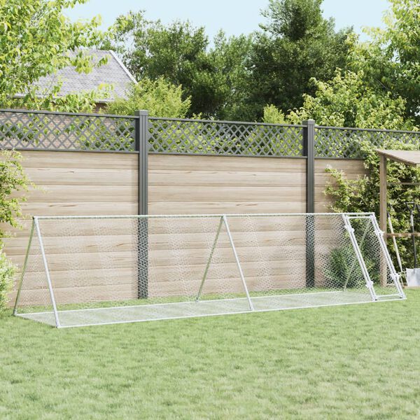 vidaXL Clapier argent&eacute; 400x105x91 cm acier galvanis&eacute;