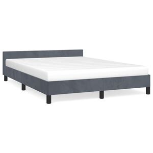 vidaXL Cadre de lit sans matelas gris foncé queen velours