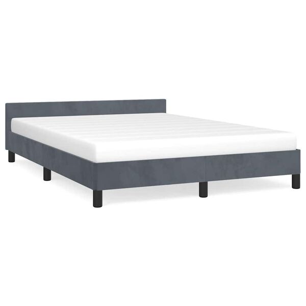 vidaXL Cadre de lit sans matelas gris foncé queen velours