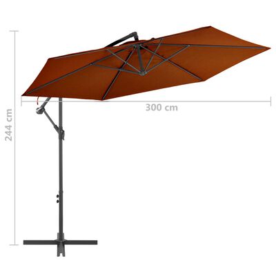 vidaXL Parasol de jardin en porte-à-faux avec mât en aluminium