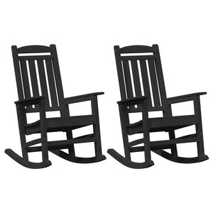 vidaXL Chaise Berçante de Jardin 2 pcs Noir 70 x 92 x 108 cm Plastique