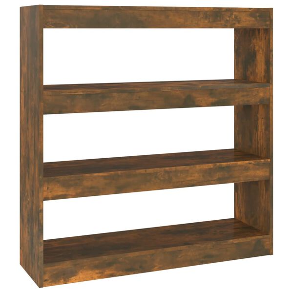 vidaXL Biblioth&egrave;que/S&eacute;parateur de pi&egrave;ce ch&ecirc;ne fum&eacute; 100x30x103 cm