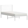 vidaXL Cadre de lit m&eacute;tal sans matelas et t&ecirc;te de lit blanc 100x190 cm