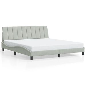 vidaXL Cadre de lit sans matelas Hanko gris clair 183x213 cm velours