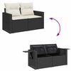 vidaXL Salon de jardin 8 pcs avec coussins noir résine tressée