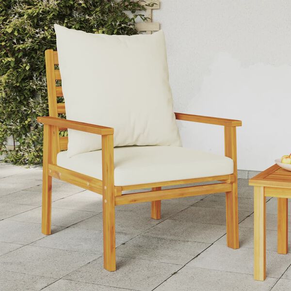 vidaXL Fauteuil de jardin lot de 2 avec coussin bois massif d'acacia