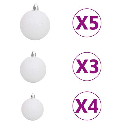 vidaXL Arbre de Noël artificiel pré-éclairé et boules vert 120 cm PVC