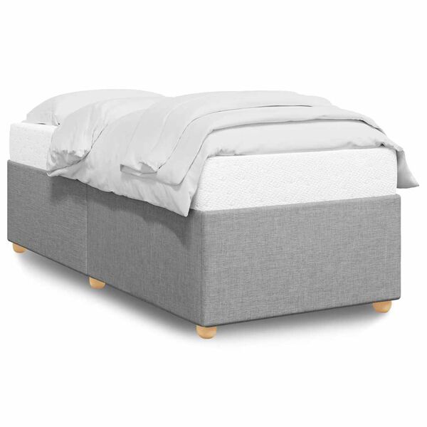 vidaXL Cadre de lit sans matelas gris clair double tissu