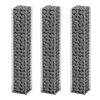 vidaXL Jeu de panier de gabion 3 pcs Fil galvanis&eacute; 25x25x150 cm