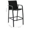 vidaXL Chaises de bar de jardin lot de 2 Noir Textilène