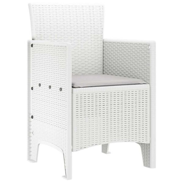 vidaXL Chaise de jardin 2 pcs Blanc 53 x 49 x 85 cm PP