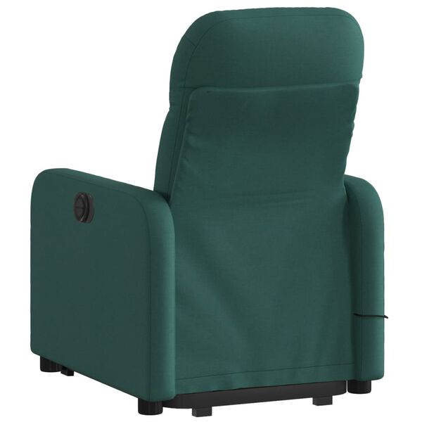vidaXL Fauteuil inclinable de massage électrique vert foncé tissu