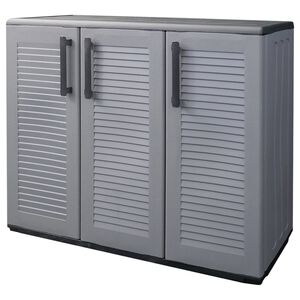 vidaXL Armoire de rangement de jardin Gris et noir 102x37x84 cm PP