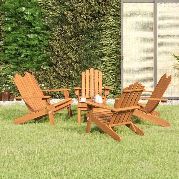 vidaXL Ensemble de salon de jardin Adirondack 5 pcs bois acacia solide