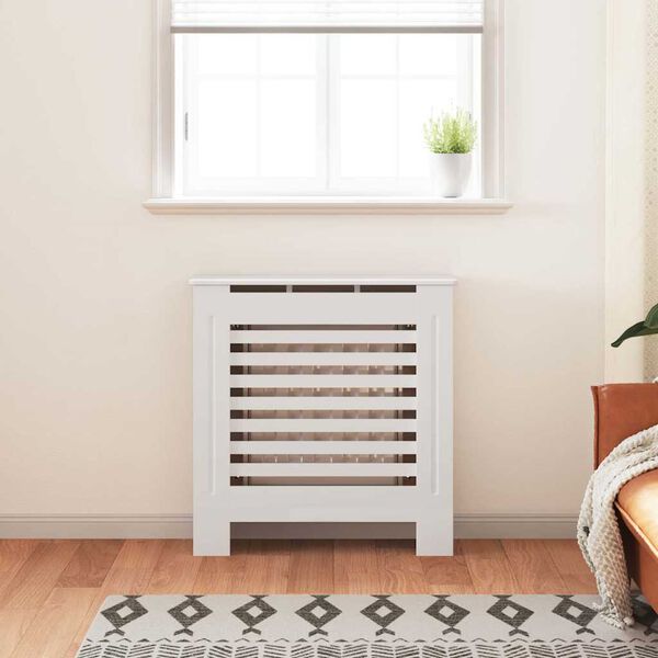 vidaXL Cache-radiateur MDF Blanc 78 cm