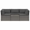 vidaXL Salon de jardin 4 pcs avec coussins R&eacute;sine tress&eacute;e Gris