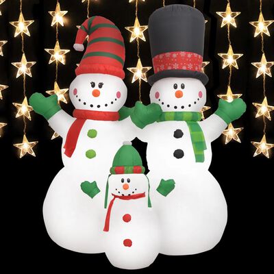 vidaXL Famille de bonhomme de neige gonflable de Noël IP44 240 cm