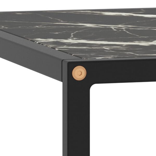 vidaXL Table basse Noir avec verre marbre noir 60x60x35 cm